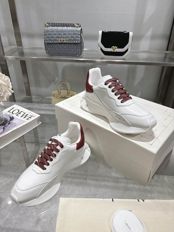 Stylish Alexander McQueen Oversized Sneakers White With Burgundy Accents For Fashion Lovers