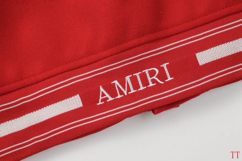 Amiri Red Varsity Jacket With Tiger And Embroidered Patches