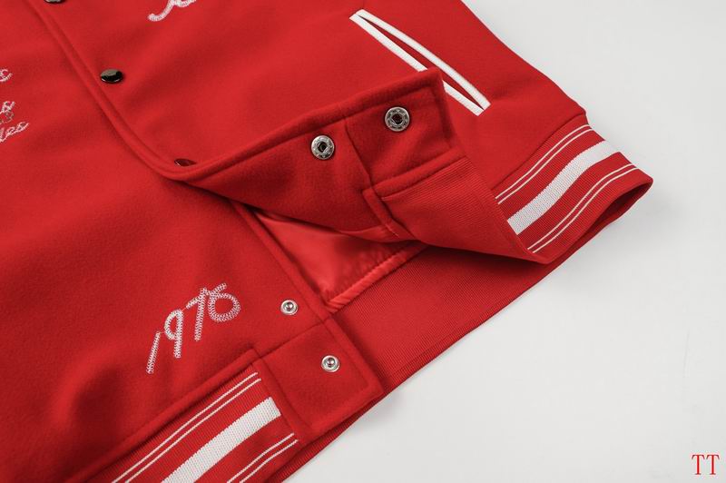 Amiri Red Varsity Jacket With Tiger And Embroidered Patches