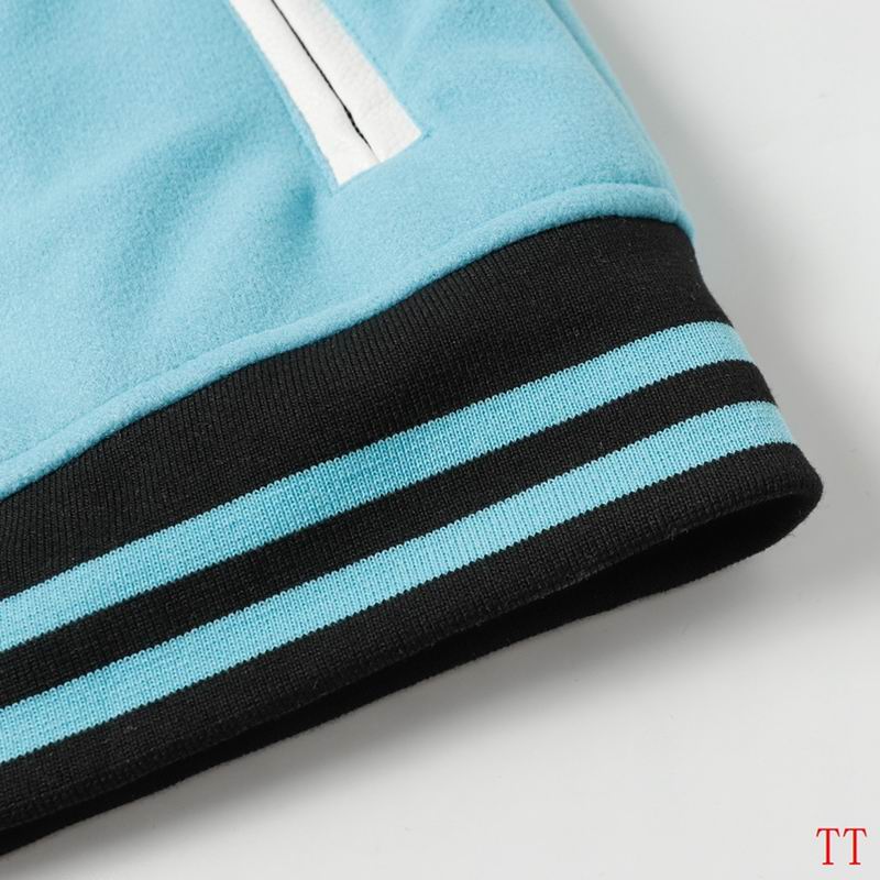 Amiri Light Blue Varsity Jacket With White Star Emblems