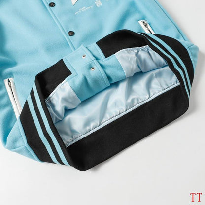 Amiri Light Blue Varsity Jacket With White Star Emblems
