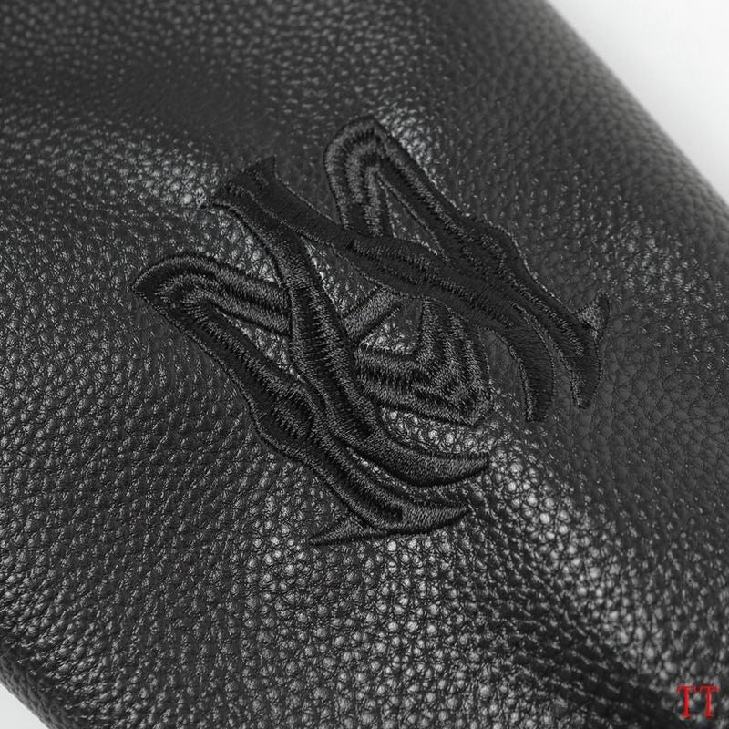 Amiri Black Varsity Jacket With Leather Sleeves And Logo