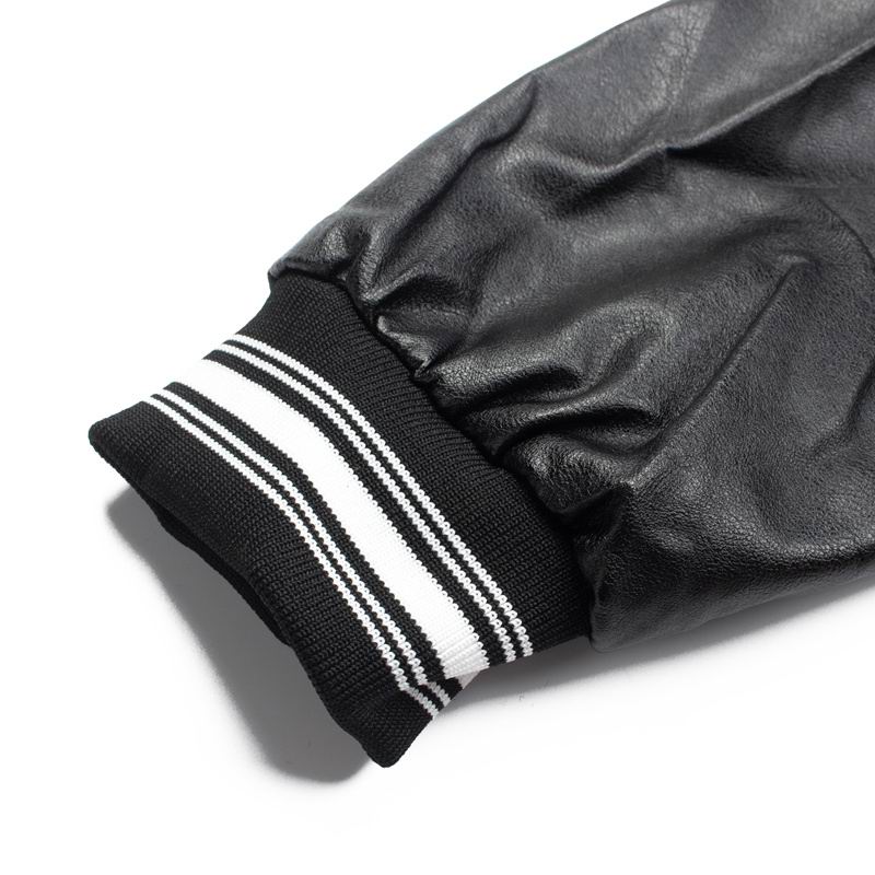 Amiri Black Varsity Jacket With Tiger Patch And Embroidery