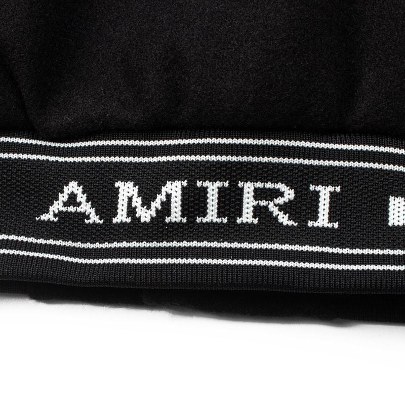 Amiri Black Varsity Jacket With Tiger Patch And Embroidery