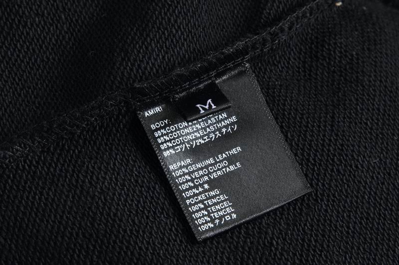 AMIRI Black/White Hoodie With Light Blue Logo And Stripe Design For Stylish Outfits