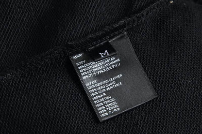 AMIRI Black/White Hoodie With Light Blue Logo And Stripe Design For Stylish Outfits