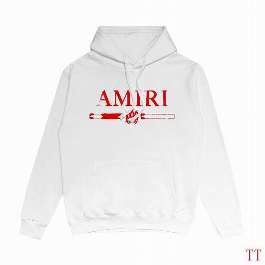 AMIRI Hoodie With Distressed White Logo And Graphic For Trendy Casual Wear