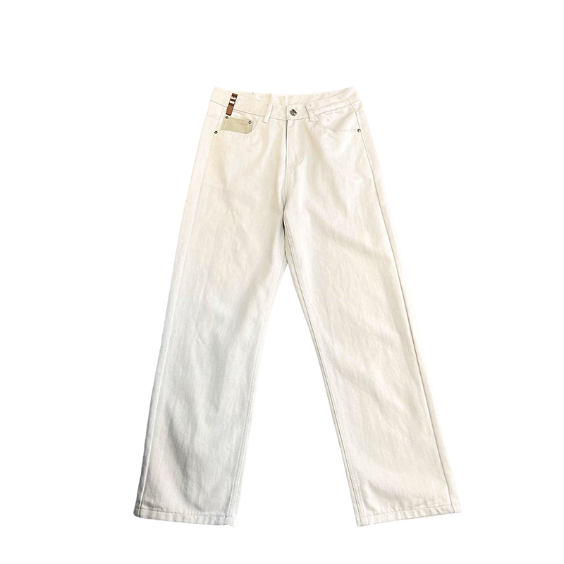 Burberry Men's White Denim Jeans With Signature Detailing