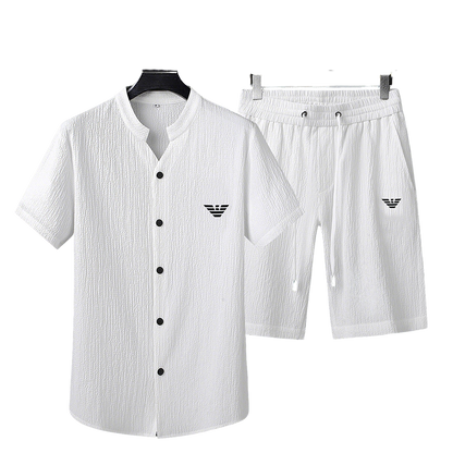 Giorgio Armani Men's White Short - Sleeve Shirt And Shorts Set
