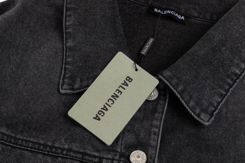 Balenciaga Black Denim Jacket With Classic Button Front Design