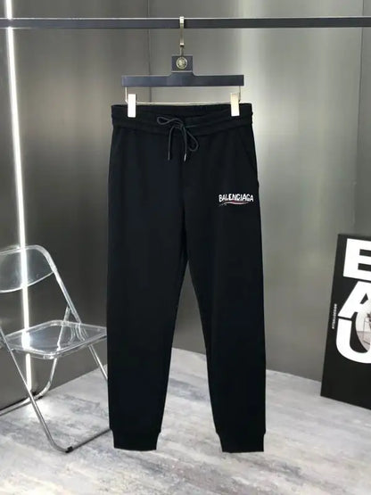 Balenciaga Black Tracksuit With Brand Logo And Crew Neck Sweatshirt