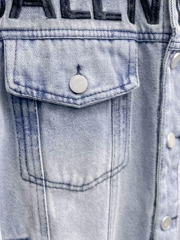 Balenciaga Light Blue Denim Jacket With Bold Brand Lettering