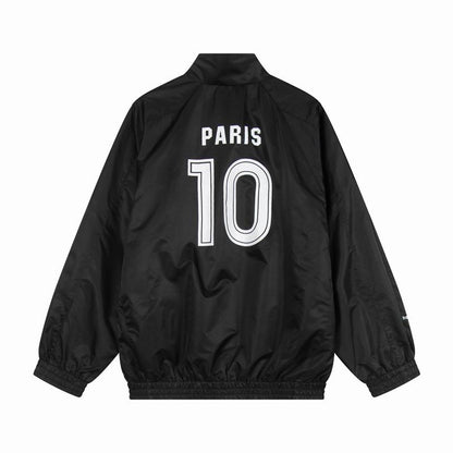 Balenciaga Black Sports Jacket With Brand Logos And Emblem
