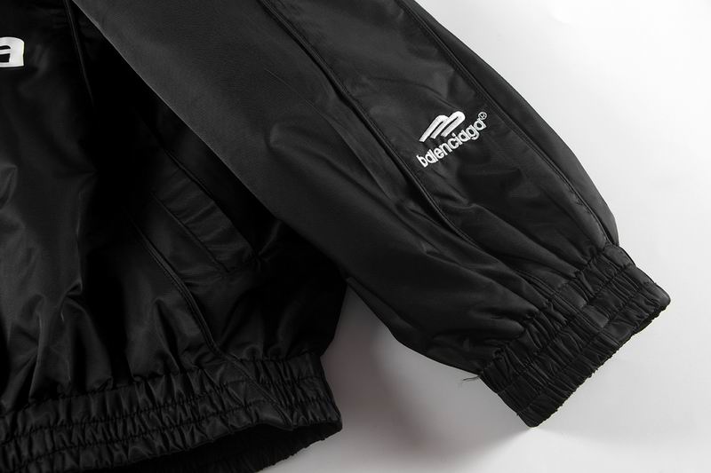 Balenciaga Black Sports Jacket With Brand Logos And Emblem