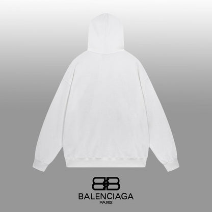 Balenciaga Black Hoodie With White PARIS Logo for Stylish Urban Outfits