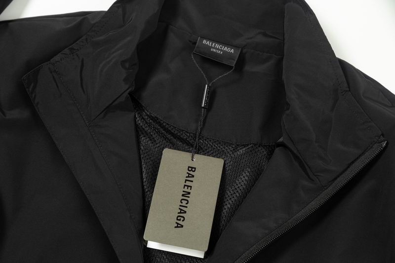 Balenciaga Black Track Jacket With Bold Yellow Logo Print
