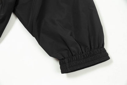 Balenciaga Black Track Jacket With Bold Yellow Logo Print