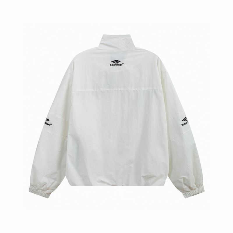 Balenciaga White Track Jacket With Black Stripes And Logo
