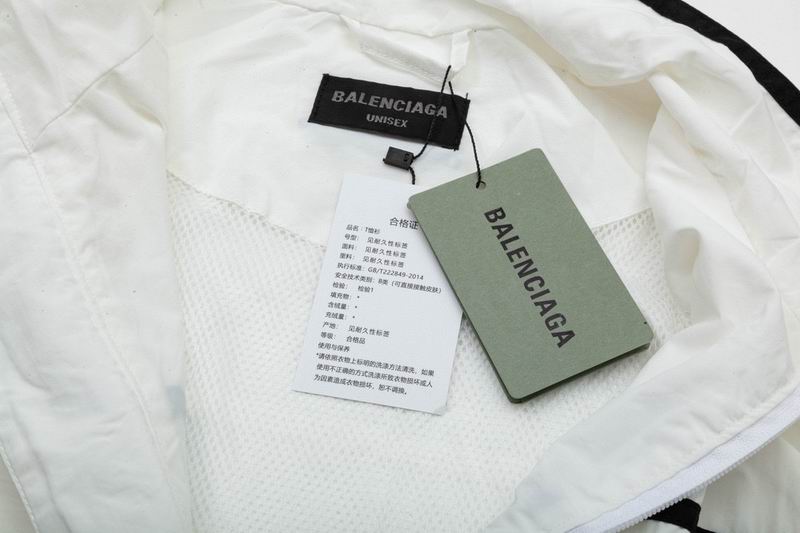 Balenciaga White Track Jacket With Black Stripes And Logo