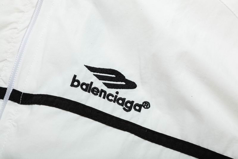 Balenciaga White Track Jacket With Black Stripes And Logo