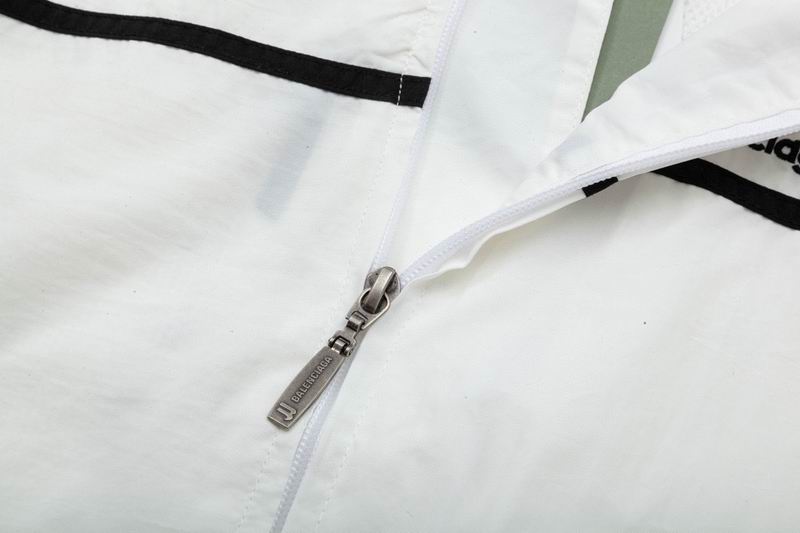 Balenciaga White Track Jacket With Black Stripes And Logo