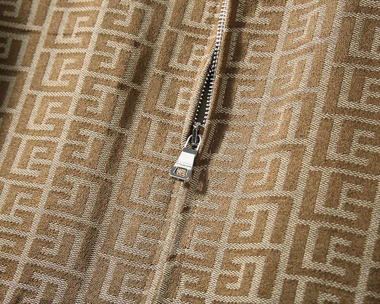 Balmain Brown Patterned Jacket With Signature Monogram Design