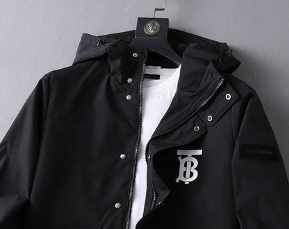 High Quality Burberry Style Hooded Jacket for Men