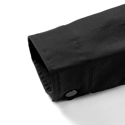 Burberry - Inspired Black Button - Up Jacket with Branded Badge