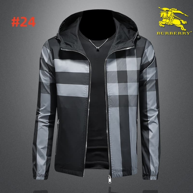 Burberry - Style Checkered Hooded Jacket for Men's Fashion