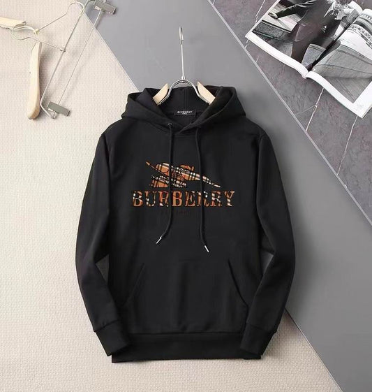 Burberry White Hoodie With Checkered Pattern And Brand Logo For Fashion Lovers