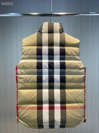 Burberry Iconic Check Pattern Puffer Vest For Seasonal Layering And Style