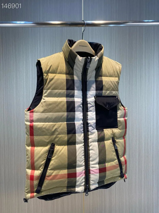 Burberry Iconic Check Pattern Puffer Vest For Seasonal Layering And Style