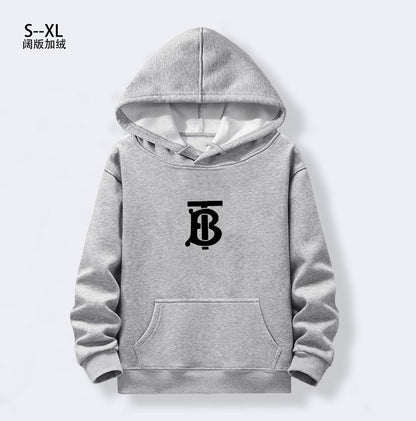 Burberry Black/Gray Hoodie With White Exclusive Logo For Trendy Streetwear Looks