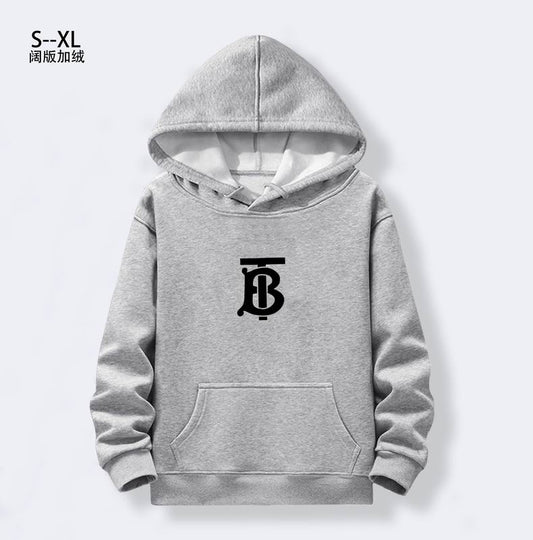 Burberry Black/Gray Hoodie With White Exclusive Logo For Trendy Streetwear Looks