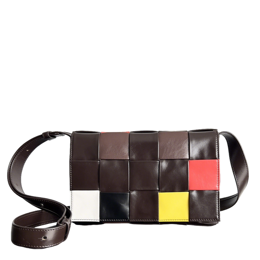 Chic Bottega Veneta Color Block Woven Crossbody Bag For Fashion - Forward Looks BV667298