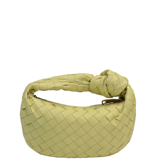 Bottega Veneta Jodie Bag in Light Green Intrecciato Leather with Knotted Handle Style No.6699