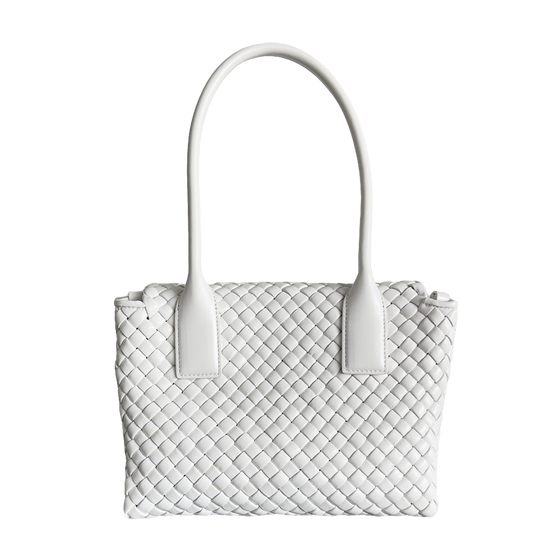 Bottega Veneta White Woven Leather Handbag Elevate Style With Timeless Craftsmanship And Chic Design BV709420