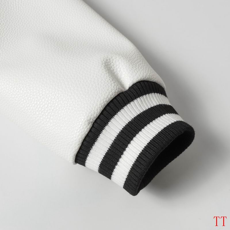 Chrome Hearts Inspired Black and White Varsity Jacket with Cross Emblem