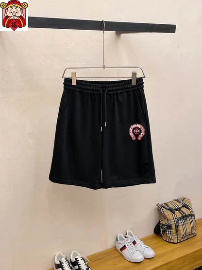 Chrome Hearts Black T - shirt And Shorts Set With Red Graphic Design