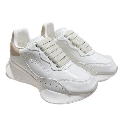 Chic Alexander McQueen Oversized Sneakers In White And Beige For Trendy Outfits