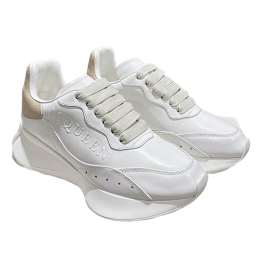 Chic Alexander McQueen Oversized Sneakers In White And Beige For Trendy Outfits
