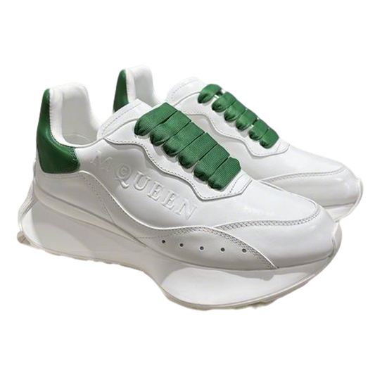 Stylish Alexander McQueen Oversized Sneakers In White And Green For Fashion Enthusiasts