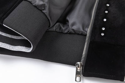 Dolce Gabbana Black Velvet Jacket With Rhinestone Logos And Studs