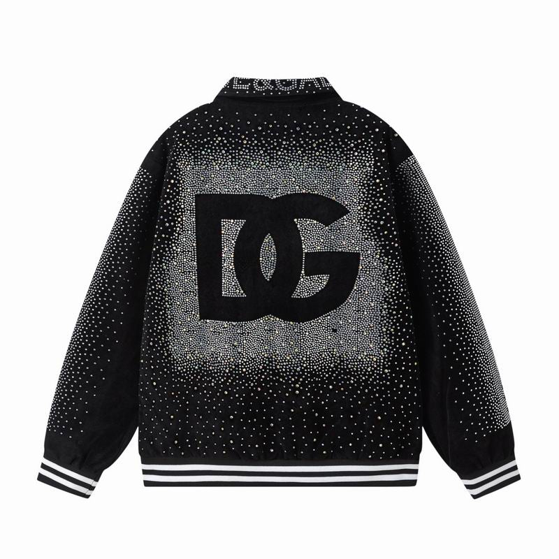 Dolce & Gabbana Inspired Rhinestone - Embellished Logo Jacket
