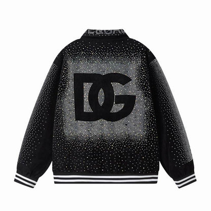 Dolce & Gabbana Inspired Rhinestone - Embellished Logo Jacket
