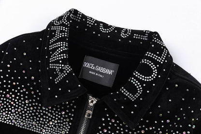 Dolce & Gabbana Inspired Rhinestone - Embellished Logo Jacket