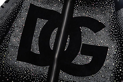 Dolce & Gabbana Inspired Rhinestone - Embellished Logo Jacket