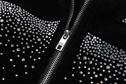 Dolce & Gabbana Inspired Rhinestone - Embellished Logo Jacket