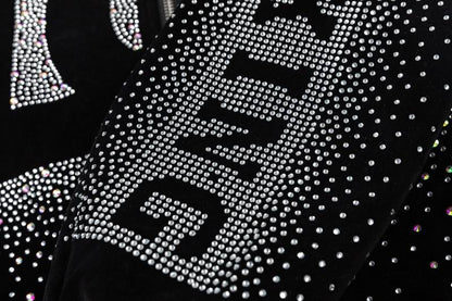 Dolce & Gabbana Inspired Rhinestone - Embellished Logo Jacket
