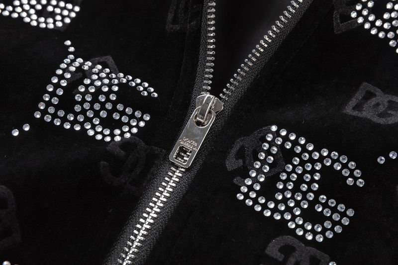 Dolce Gabbana Crystal Monogram Black Jacket With Studded Collar